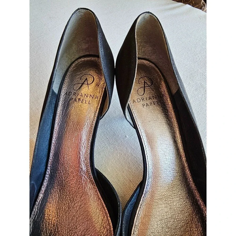 Black Satin Peep Toe Heels With Rosette Detail 3.5